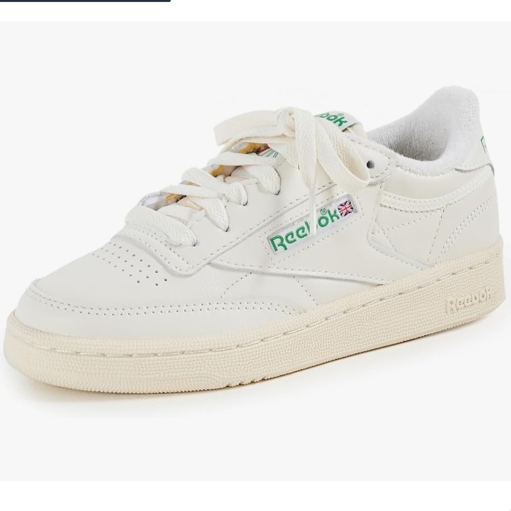 Reebok White and Green Sneakers